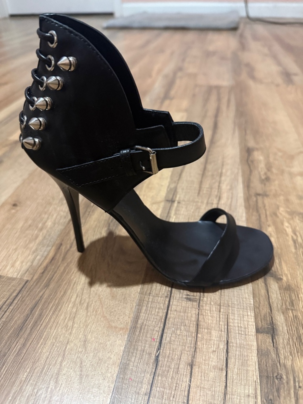 Giuseppe Zanotti Cruel Black Studded Leather High Heel Sandals